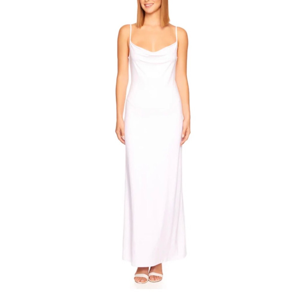 NWT Susana Monaco Cowl Neck Maxi Dress in Sugar White Size Large Coastal